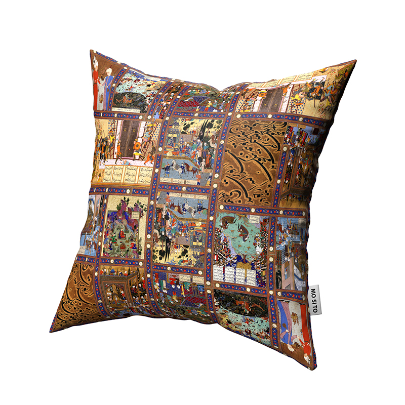 کوسن مبل دست‌دوز با طرح سنتی ایرانی